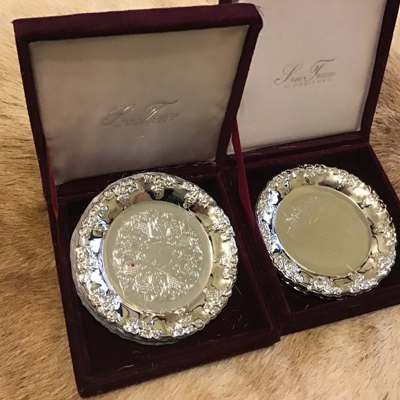 Godinger silver plated coasters - Picture 1 of 2